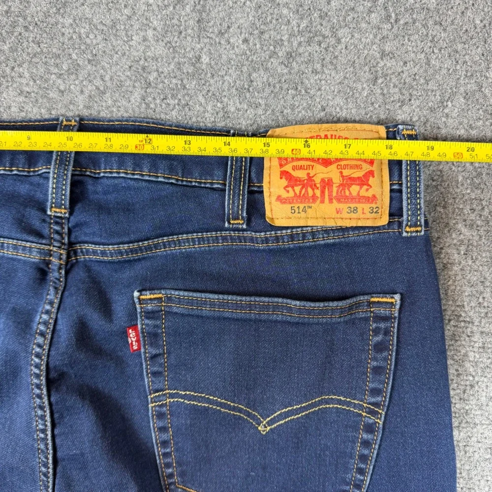 Levis 514 Straight Fit Jeans Mens 38x32 Dark Wash Indigo Denim Pants